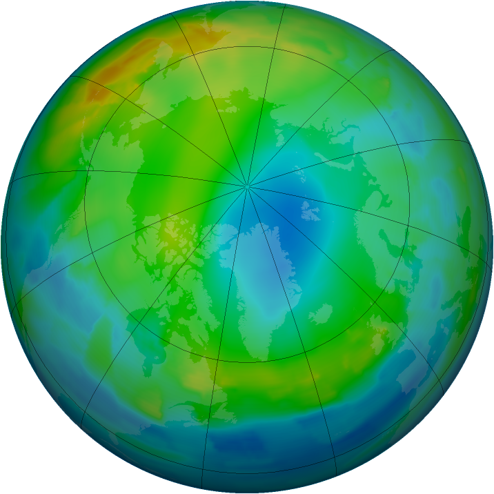 Arctic ozone map for 13 December 2011